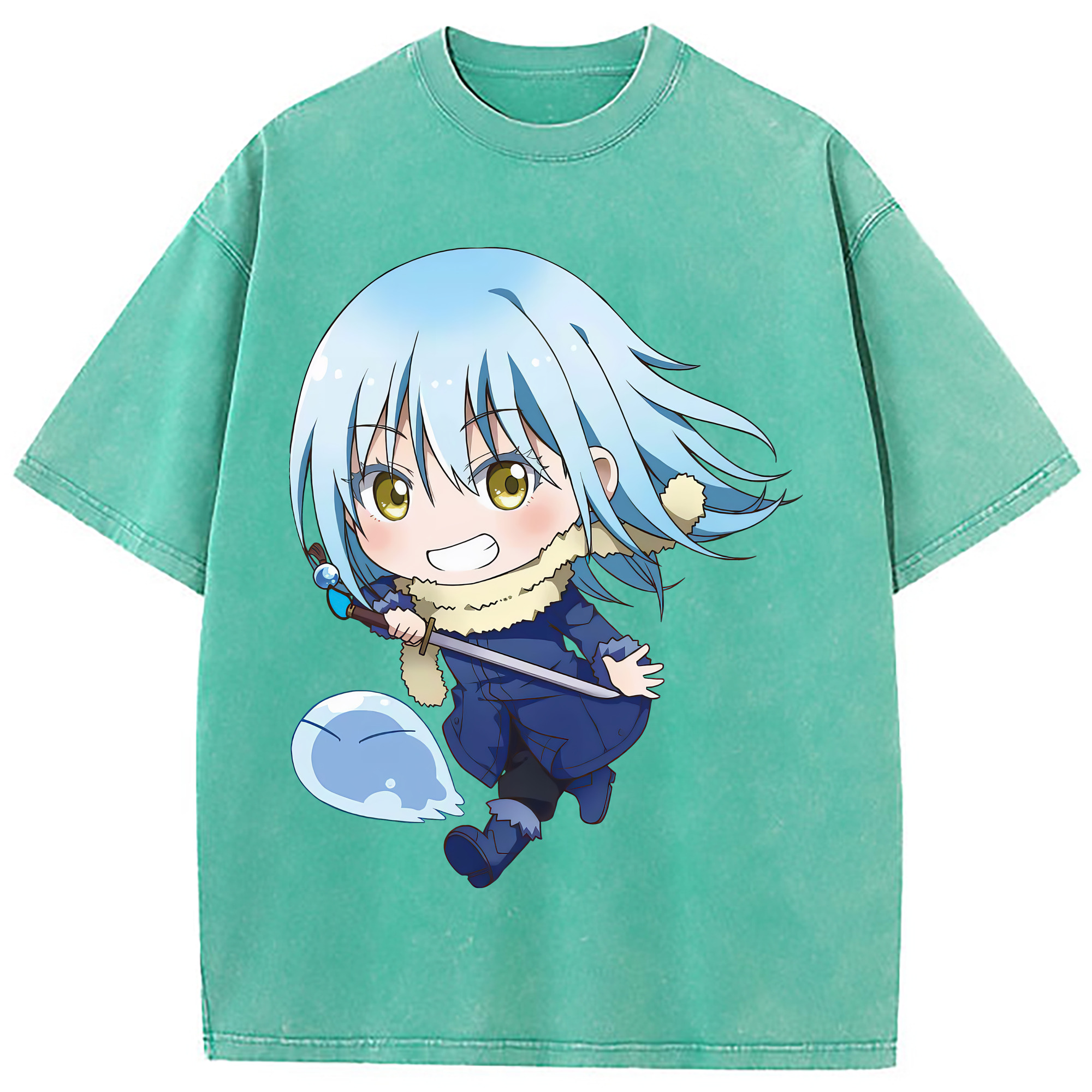 （画像用） 転スラ Regarding Reincarnated to Slime 綿100% ヴィンテージ風 半袖Tシャツ（フロントプリント）